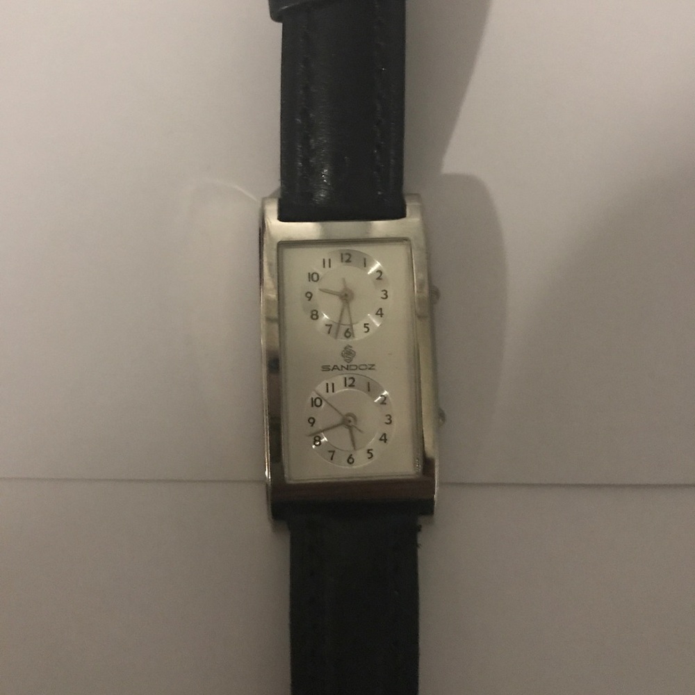 Sandoz Woman’s Watch with Black Leather Strap